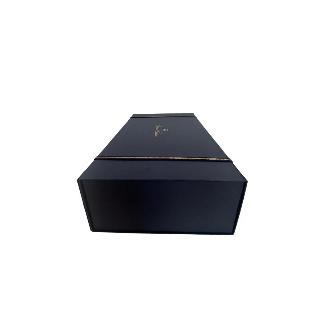 Brooks Brothers Navy Blue Large Gift Box Tissue Paper Logo Sticker Elastic Cords